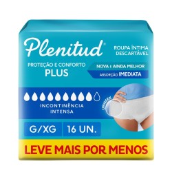 FRALDA GERIATRICA PLENITUD PLUS G/XG C/16UN