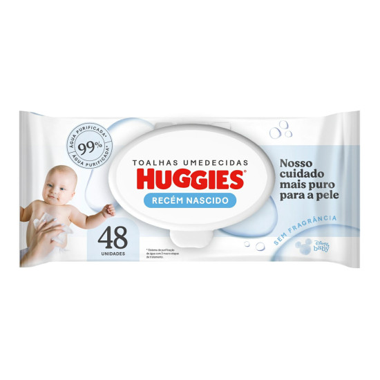 LENCO UMEDECIDO HUGGIES RECEM NASCIDO COM 48