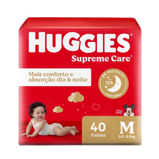 FRALDA HUGGIES SUPREME CARE MEGA M C/40UN