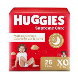 FRALDA HUGGIES SUPREME CARE MEGA XG C/26UN