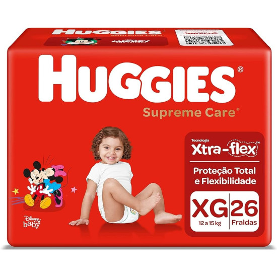 FRALDA HUGGIES SUPREME CARE MEGA XG COM 26UN