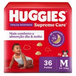 FRALDA HUGGIES SUPREME CARE ROUPINHA M C/36UN