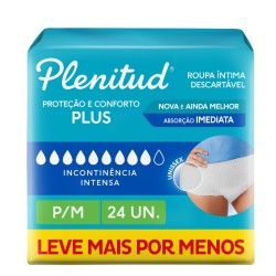 FRALDA GERIATRICA PLENITUD PLUS TAM P/M LV 24 PG 22 UN