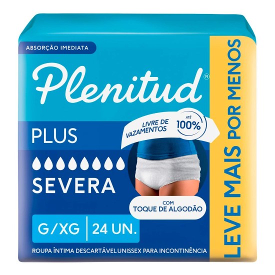 FRALDA GERIATRICA PLENITUD PLUS TAM G/XG LV 24 PG 22 UN