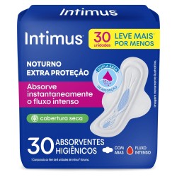 ABSORVENTE INTIMUS GEL NOT SECA C/ABAS C/30 UND