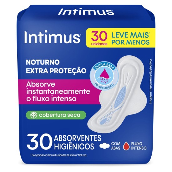 ABSORVENTE INTIMUS GEL NOT SECA C/ABAS C/30 UND
