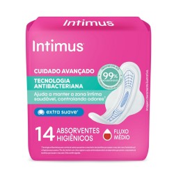 ABSORVENTE INTIMUS GEL ANTIBAC C/ABAS C/14 UND