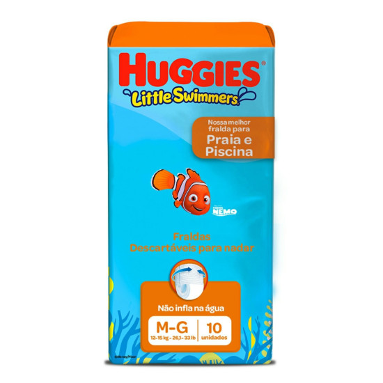 FRALDAS HUGGIES PARA PISCINA M/G COM 10 UND