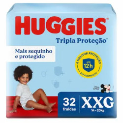 FRALDAS HUGGIES TRP PROTETOR MEGA XXG COM 32 UND