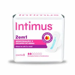 ABSORVENTE INTIMUS 2 EM 1 C/ABAS C/8 UND