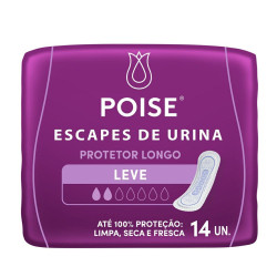ABSORVENTE POISE LEVE ESCAPE DE URINA COM 14 UNI