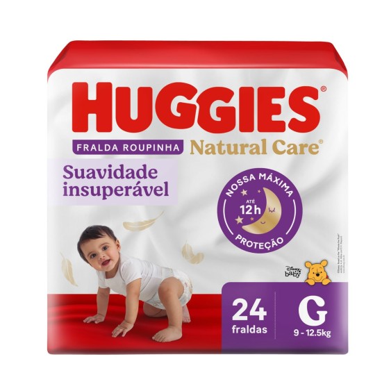 FRALDA HUGGIES NATURAL CARE ROUPINHA MEGA G C/24 UND