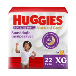FRALDAS HUGGIES NATURAL CARE ROUPINHA MEGA XG COM 22 UND
