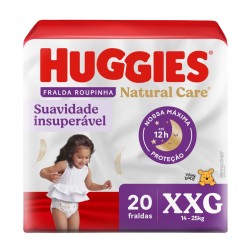 FRALDA HUGGIES NATURAL CARE ROUPINHA MEGA XXG C/20 UND
