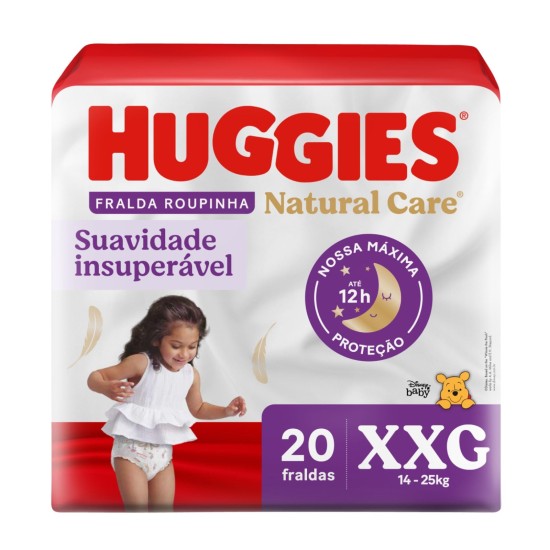 FRALDA HUGGIES NATURAL CARE ROUPINHA MEGA XXG C/20 UND