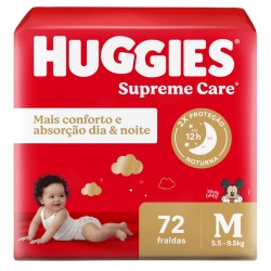 FRALDA HUGGIES SUPREME CARE HIPER M C/72 UND