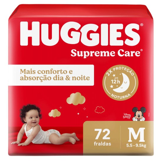 FRALDA HUGGIES SUPREME CARE HIPER M C/72 UND