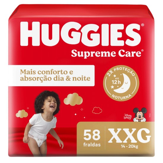 FRALDA HUGGIES SUPREME CARE HIPER XXG C/58 UND