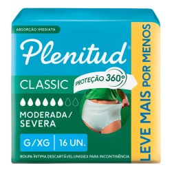 FRALDA GERIATRICA PLENITUD CLASSIC G/XG C/16 UND