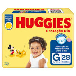 FRALDAS HUGGIES PROTECAO DIA JUMBO G COM 28 UND