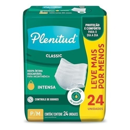 FRALDA GERIATRICA PLENITUD CLASSIC PARA M COM 24 UND