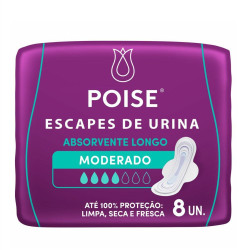 ABSORVENTE POISE MODERADO ESCAPE DE URINA COM 8 UNI
