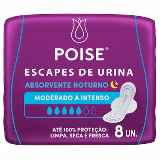 ABSORVENTE POISE MODERADO INTENSO ESCAPE DE URINA NOTU COM 8 UNI