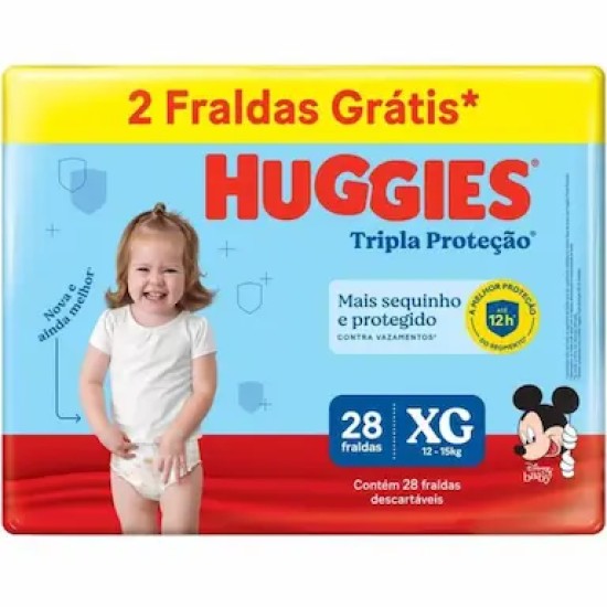 FRALDA HUGGIES PROTETOR DISNEY MEGUINHA XG C/28UN