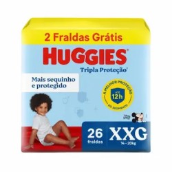 FRALDA HUGGIES PROTETOR DISNEY MEGUINHA XXG C/26UN