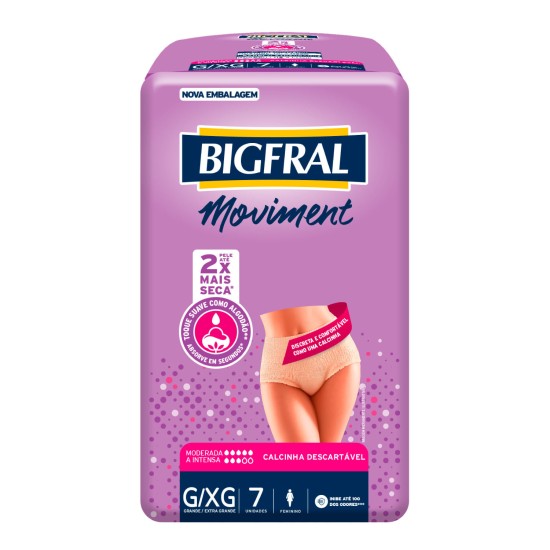 FRALDA GERIATRICA BIGFRAL MOVIMENT FEM G/XG C/7 UND