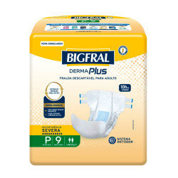 FRALDAS GERIATRICA BIGFRAL DERMA PLUS P COM 9 UND
