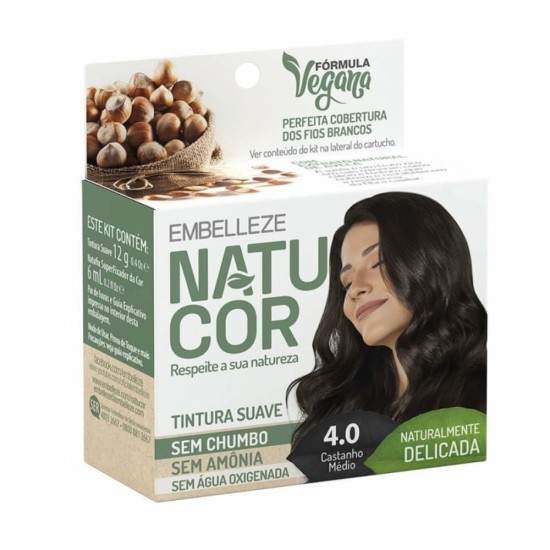 TINTURA PARA CABELO NATUCOR 4.0 CASTANHO MEDIO