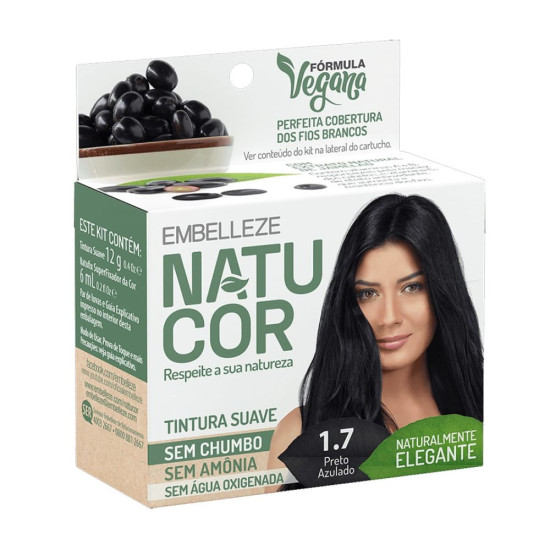 TINTURA DE CABELO NATUCOR 1.7 PRETO AZULADO