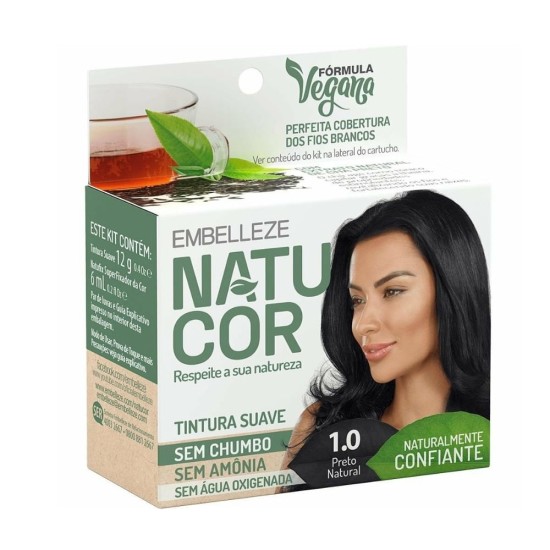 TINTURA PARA CABELO NATUCOR 1.0 PRETO NAT
