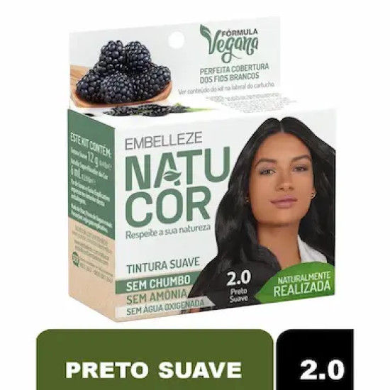 TINTURA DE CABELO NATUCOR 2.0 AMORA PRETA