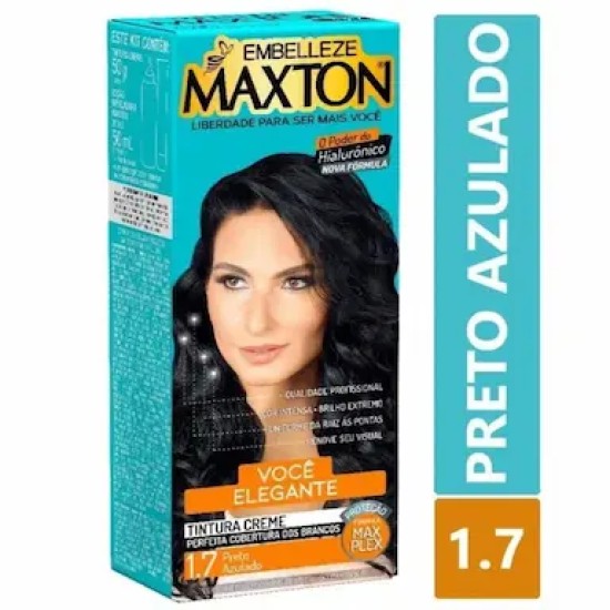 TINTURA PARA CABELO MAXTON 1.7 PRETO AZULADO