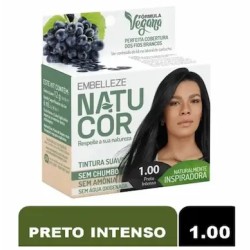 TINTURA PARA CABELO NATUCOR 1.00 PRETO INTENSO TUCUMA