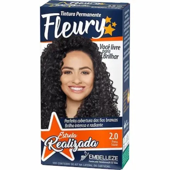 TINTURA PARA CABELO FLEURY 2.0 PRETO BRILHANTE