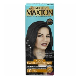 TINTURA PARA CABELO MAXTON KIT 1.01 PRETO CARVAO