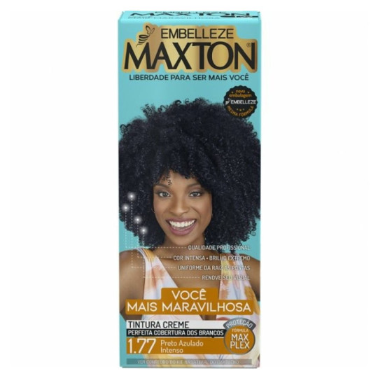 TINTURA DE CABELO MAXTON 1.77 PRETO AZULADO INTENSO