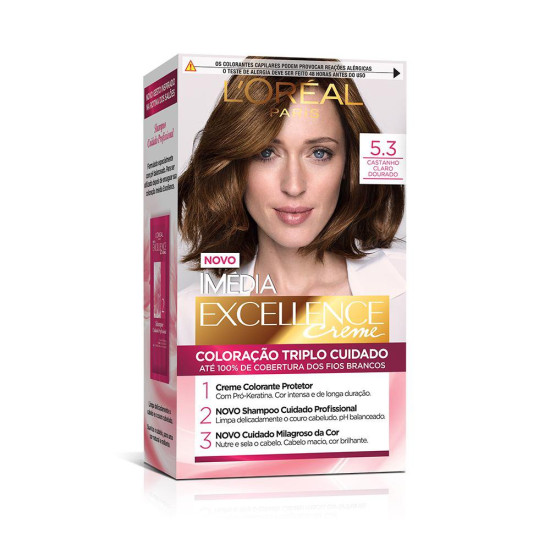 TINTURA DE CABELO IMEDIA 5.3 CASTANHO CLARO DOURADO