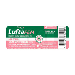LUFTAFEM 200+500 MG COM 4 CAPSULAS