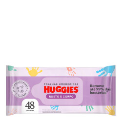 LENCO UMEDECIDO HUGGIES ROSTO E CORPO COM 48
