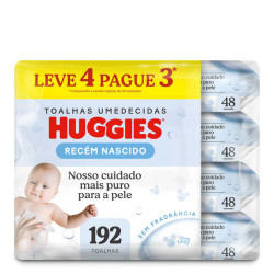LENCO UMEDECIDO HUGGIES PURO E NATURAL COM 192 UNID LV+ PG-