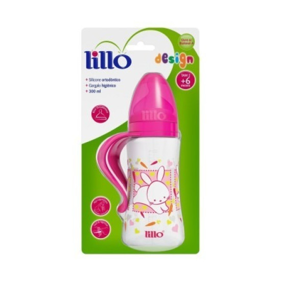 MAMADEIRA LILLO DESIGN ORT COM ALCA 300ML ROSA