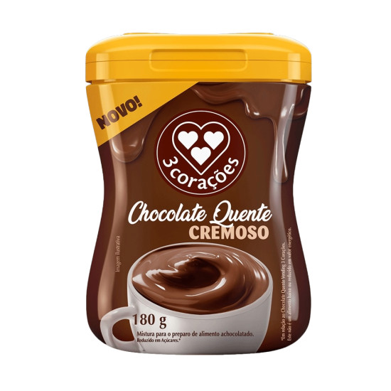 CHOCOLATE QUENTE 3 CORACOES CREMOSO EM PO 180G