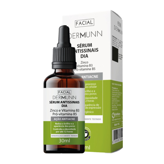 SERUM FACIAL DERMUNN ANTISSINAIS PELE OLEOSA DIA 30ML