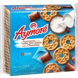 BISCOITO AYMORE AMANTEIGADO LEITE C/GOTAS DE CHOCOLATE 248G