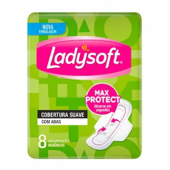 ABSORVENTE LADYSOFT NORMAL SUAVE C/ABAS C/8 UND