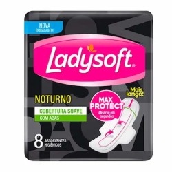 ABSORVENTE LADYSOFT NOTURNO SUAVE C/ABAS C/8 UND